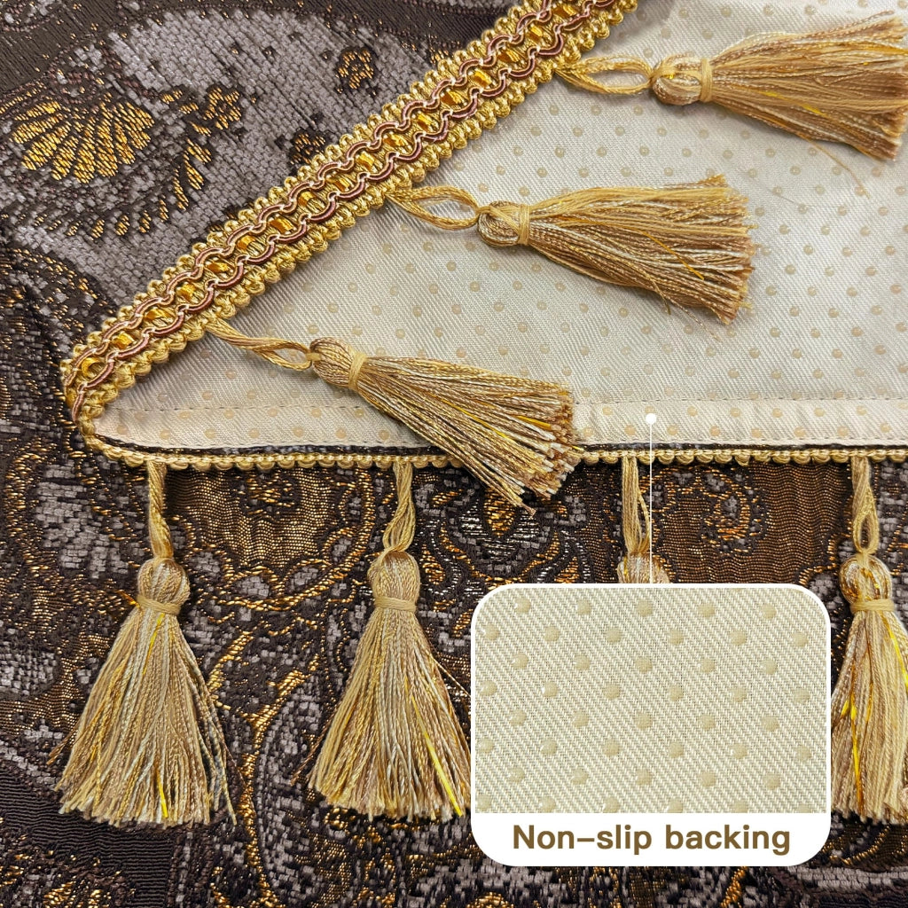 Coprisedili per braccioli, set da 2, antiscivolo, 50x60 cm, grigio e oro