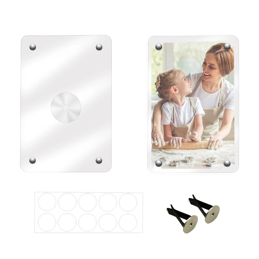 Set di 2 supporti magnetici in acrilico per fotocamere per auto, dimensioni 3,5 x 2,4 pollici