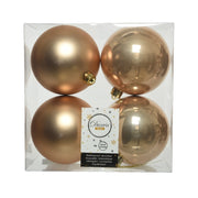 SFERE NATALIZIE 10CM CARAMELLO BOX 4PZ LUCIDE
