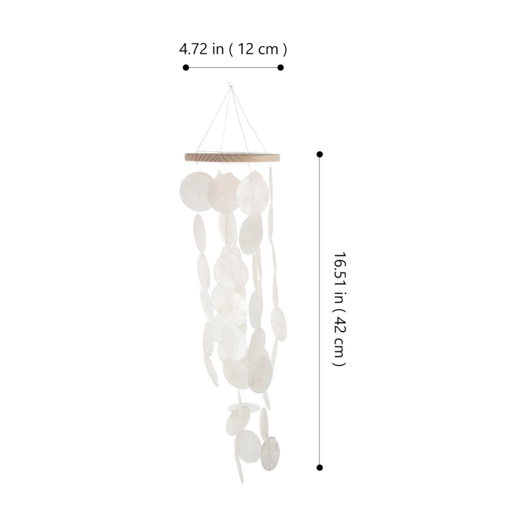 Mobile a vento a forma di conchiglia, 42 cm, bianco, decorazione sonora per interni ed esterni