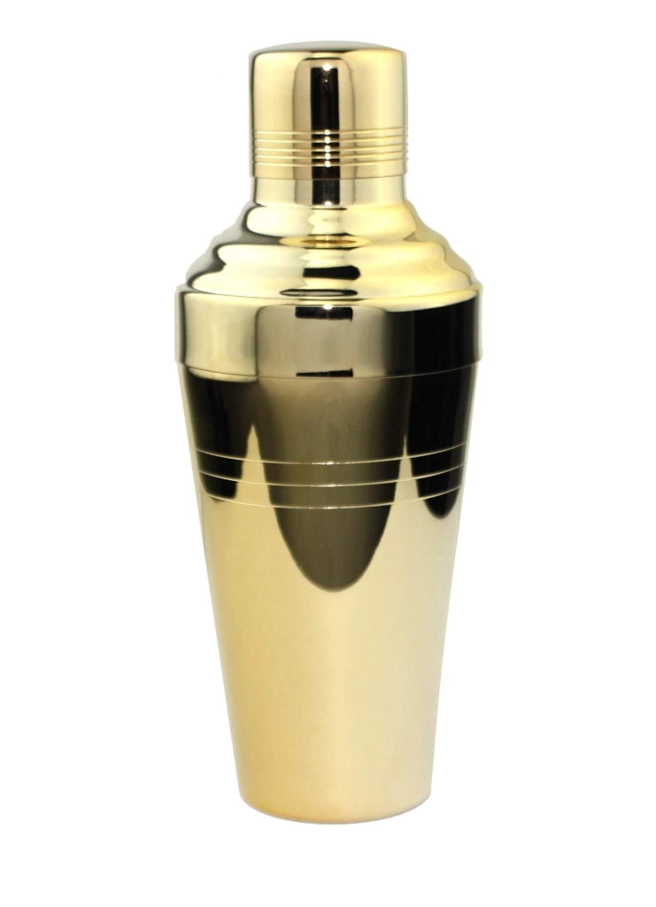 Shaker per cocktail, capacità 51 cl, composto da 3 pezzi, color oro, in metallo, qualità giapponese