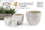 Set 4 portavasi in ceramica oro Ø29/21/15/12 cm