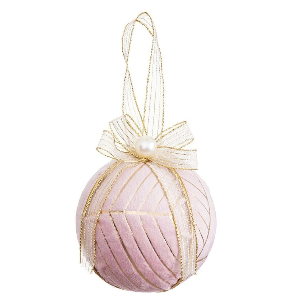 Palline di Natale, rosa, in materiale polistirolo, 6x6x6 cm, confezione da 6 pezzi