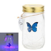 Lampada da tavolo a LED con decorazione a farfalla, blu, 17x8,5x8,5 cm
