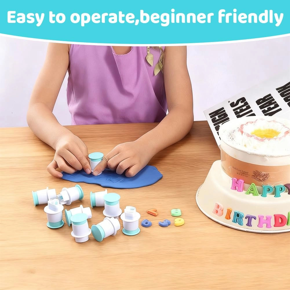Set di formine da pasticceria, 52 pezzi, con lettere e numeri per decorare il fondant