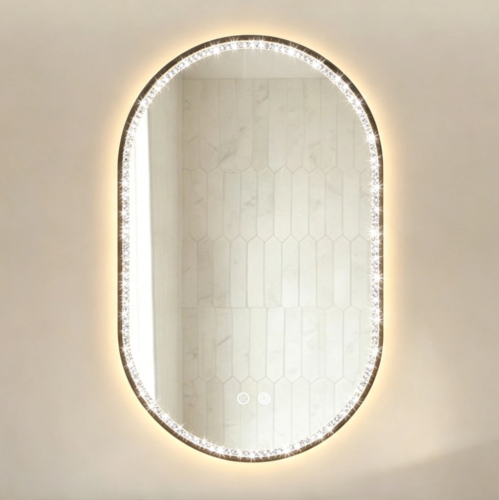 Specchio da bagno con illuminazione regolabile e funzione antiappannamento