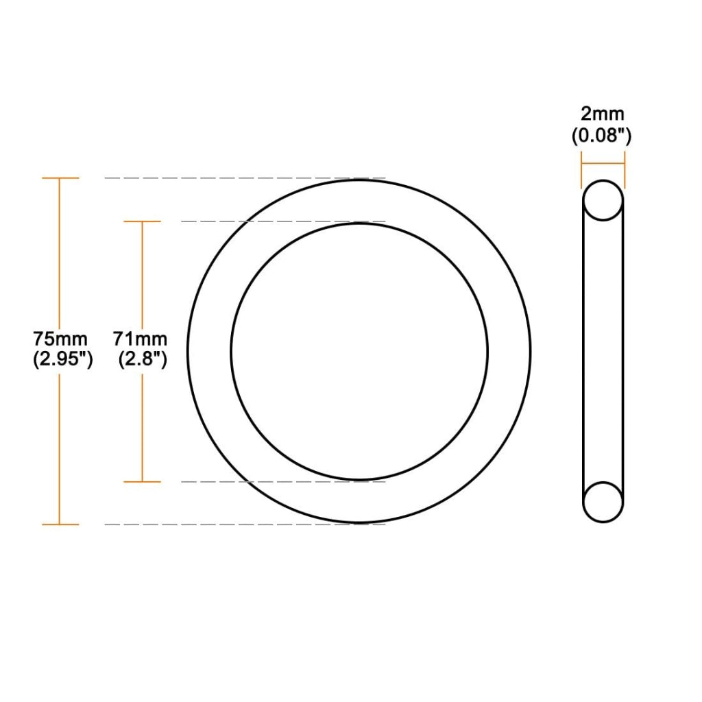 Guarnizioni in nitrile, 10 pezzi, 75x71x2 mm, set di guarnizioni