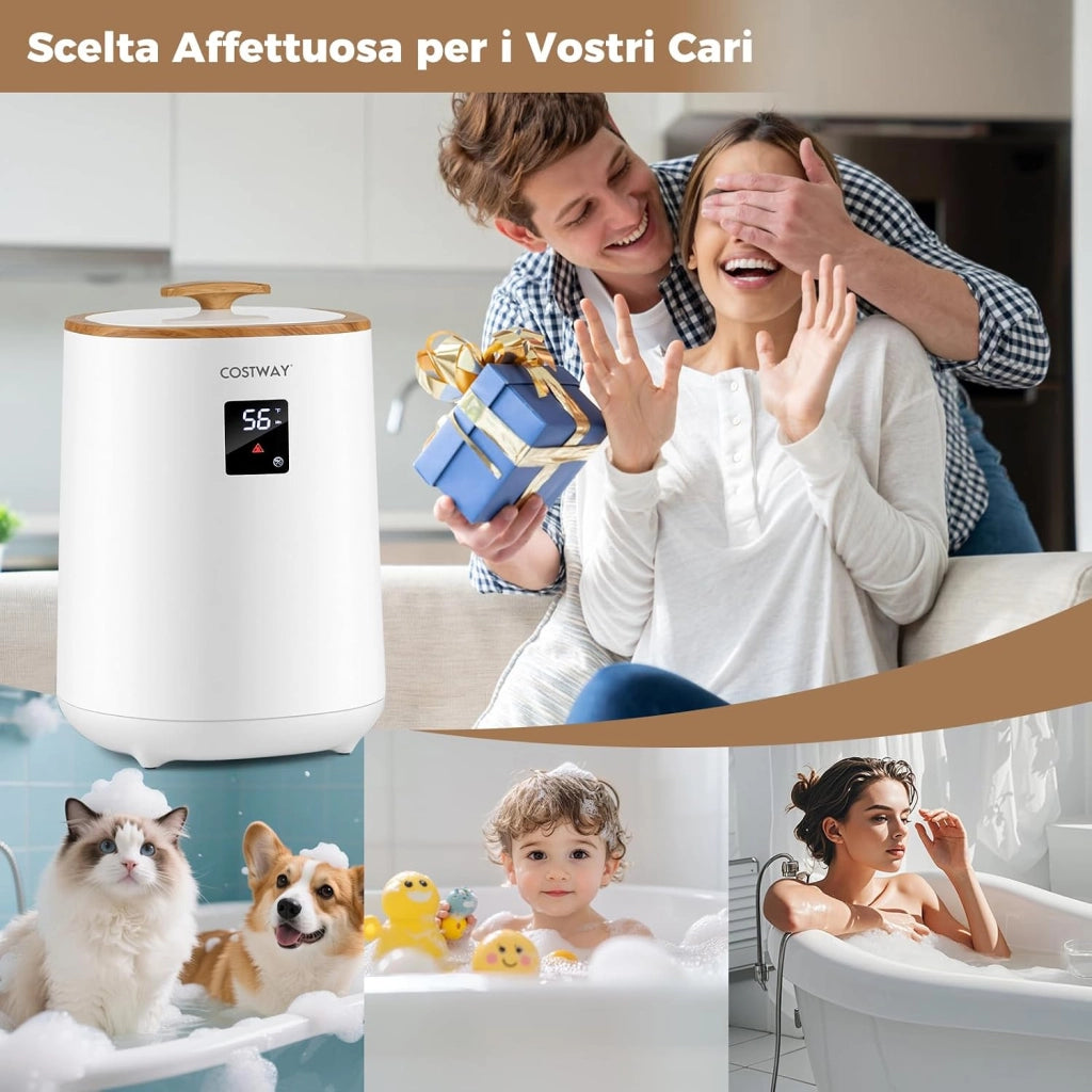 Scalda Asciugamani 18L con Schermo LED e Spegnimento Automatico