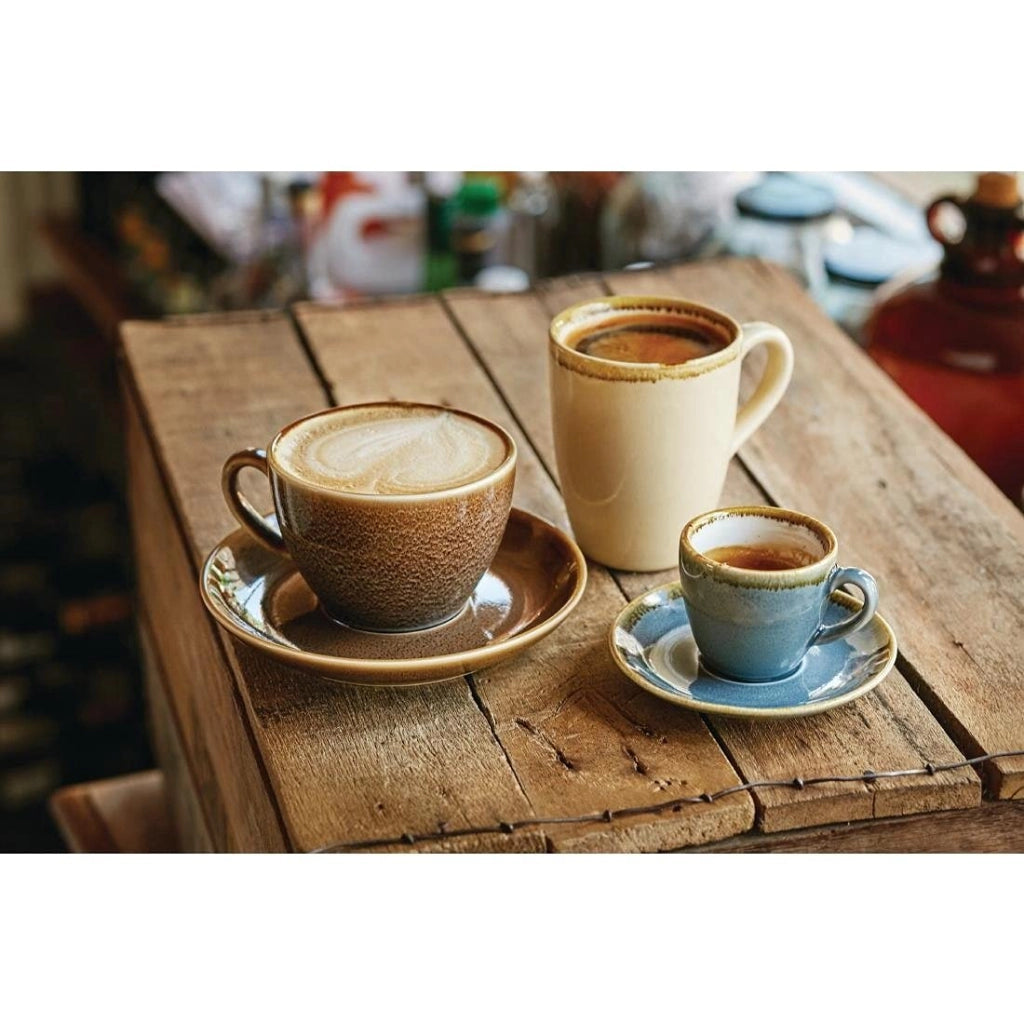 Set di 6 piattini per cappuccino, diametro 160 mm, in porcellana, dipinti a mano