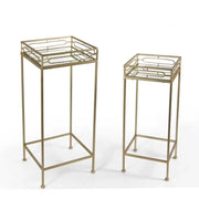 Set due tavolini in metallo cm 30x70 e cm25x60