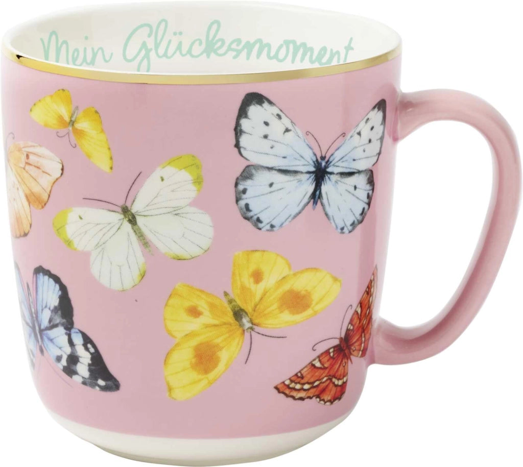 Tazza da caffè "Il mio momento di felicità", 350 ml, porcellana, con dettagli dorati