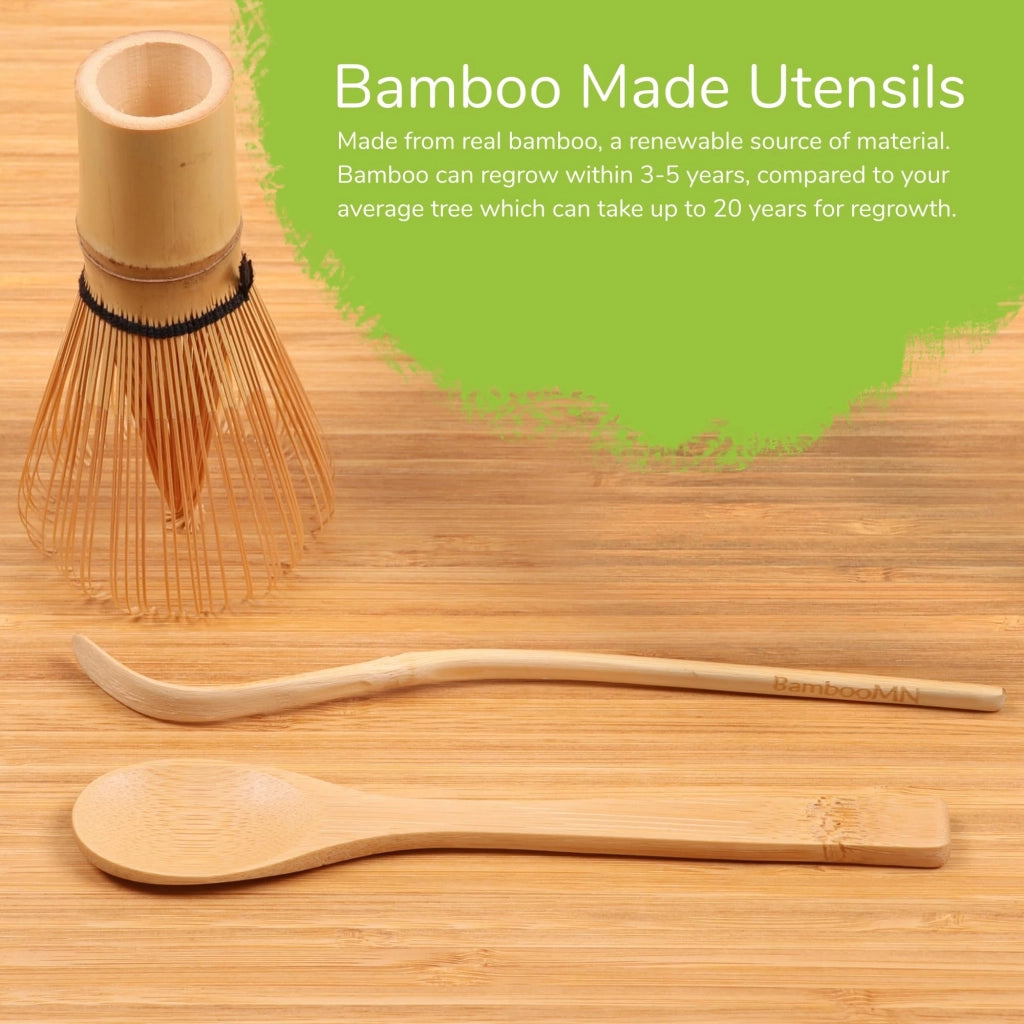 Set di ciotole per matcha, 5 pezzi, colore viola, in Vetroceramica e bambù