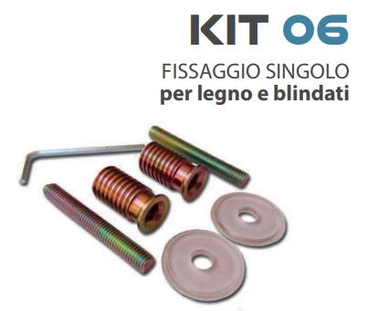 KIT DI FISSAGGIO SINGOLO PER LEGNO E BLINDATI