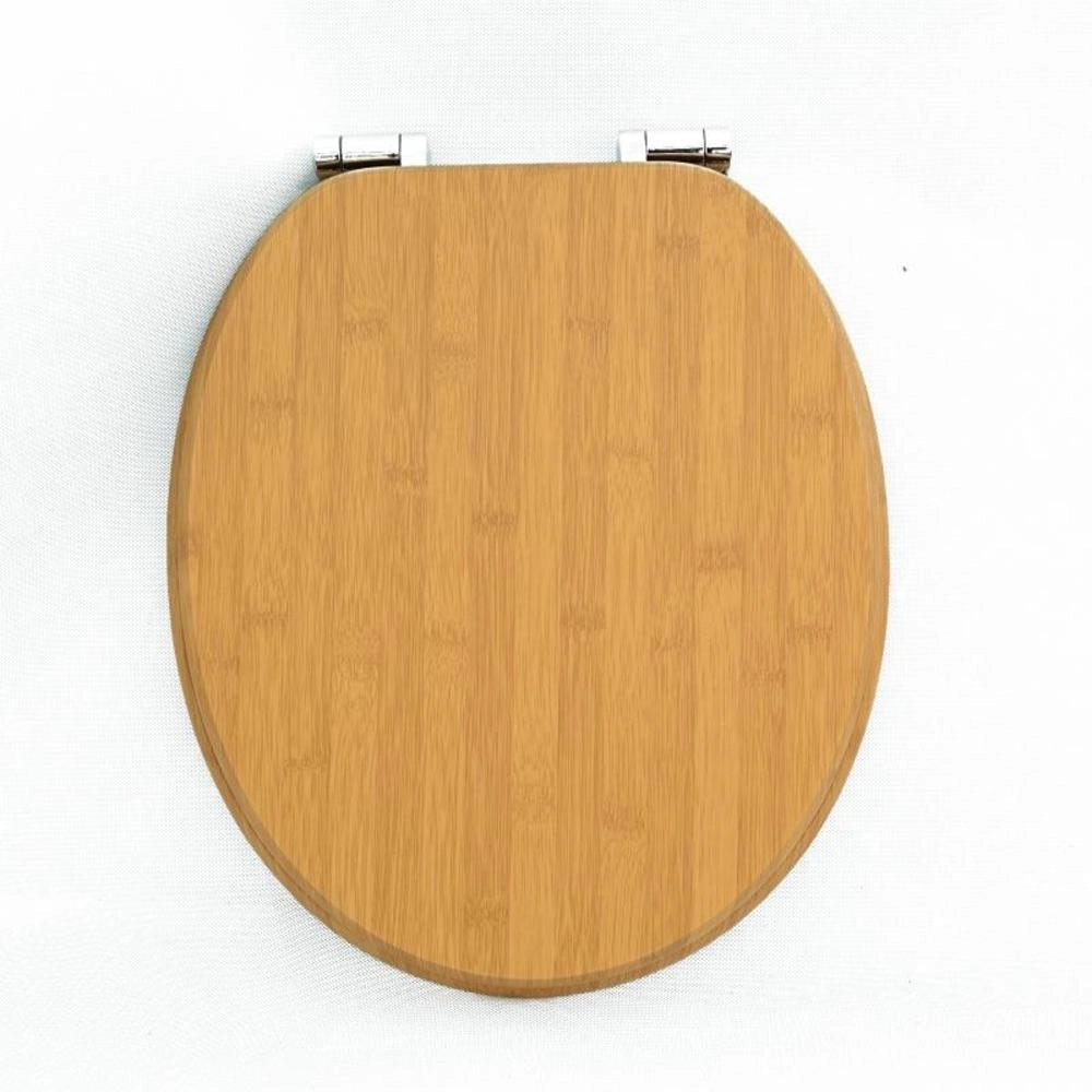 Sedile WC Universale Homseat in MDF Effetto Legno, Copriwater con Chiusura Rallentata Soft Close e Cerniere in Lega di Zinco, Robusto Fino a 190 kg