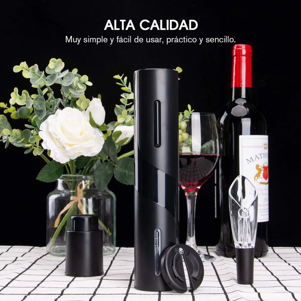 Apribottiglie elettrico per vino, set da 2, in ABS, portatile