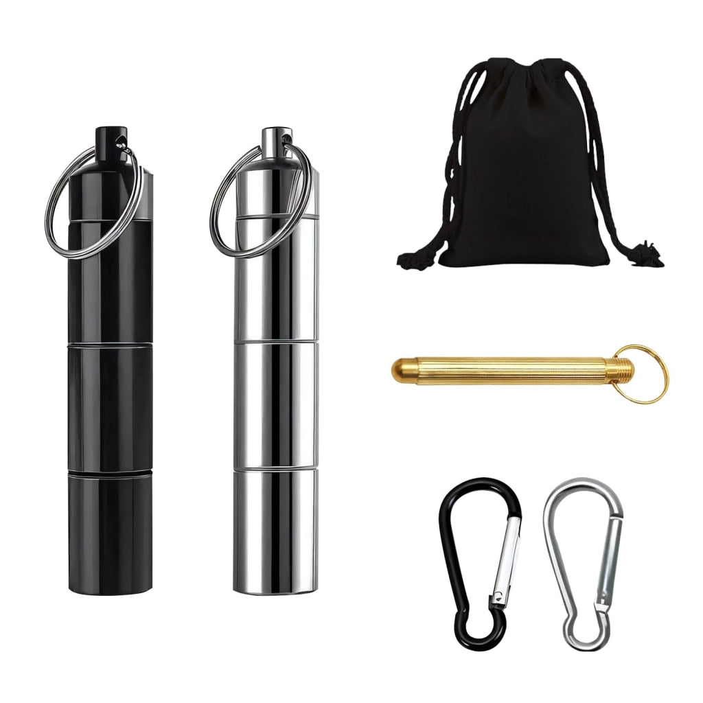 Set di mini contenitori per spezie, 4 pezzi, portatili, con cucchiaino e sacchetto
