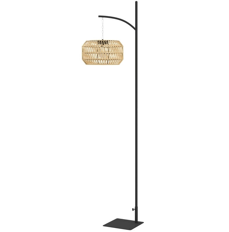 LAMPADA solare da terra per esterni 44x32x178 cm in rattan PE giallo