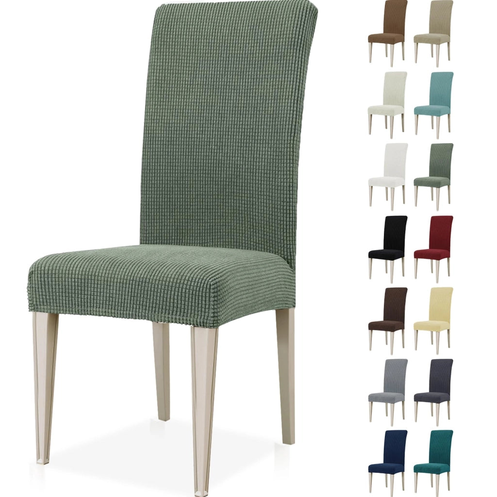 Coprisedie, set da 2, elasticizzati, universali, in poliestere, sfoderabili, color verde chiaro