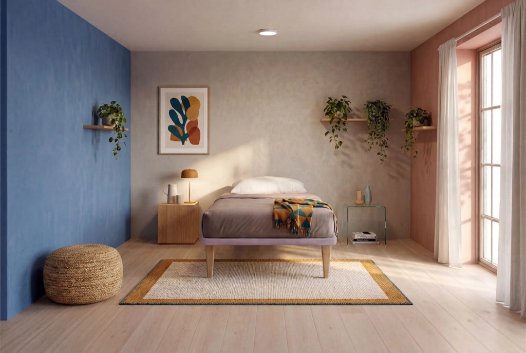 Letto 1 Piazza e Mezza con Rete Rivestita 120x200 cm Microfibra Glicine Tessis
