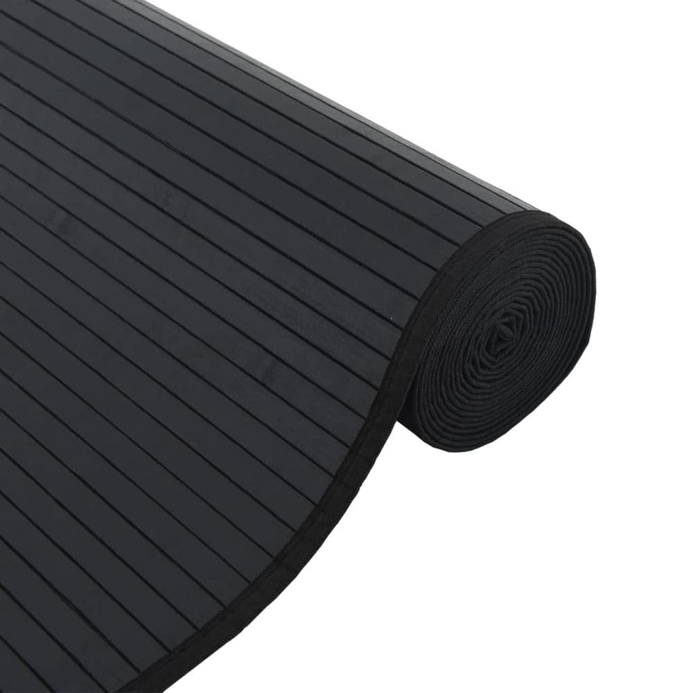 Tappeto Rettangolare Nero 60x300 cm in Bambù