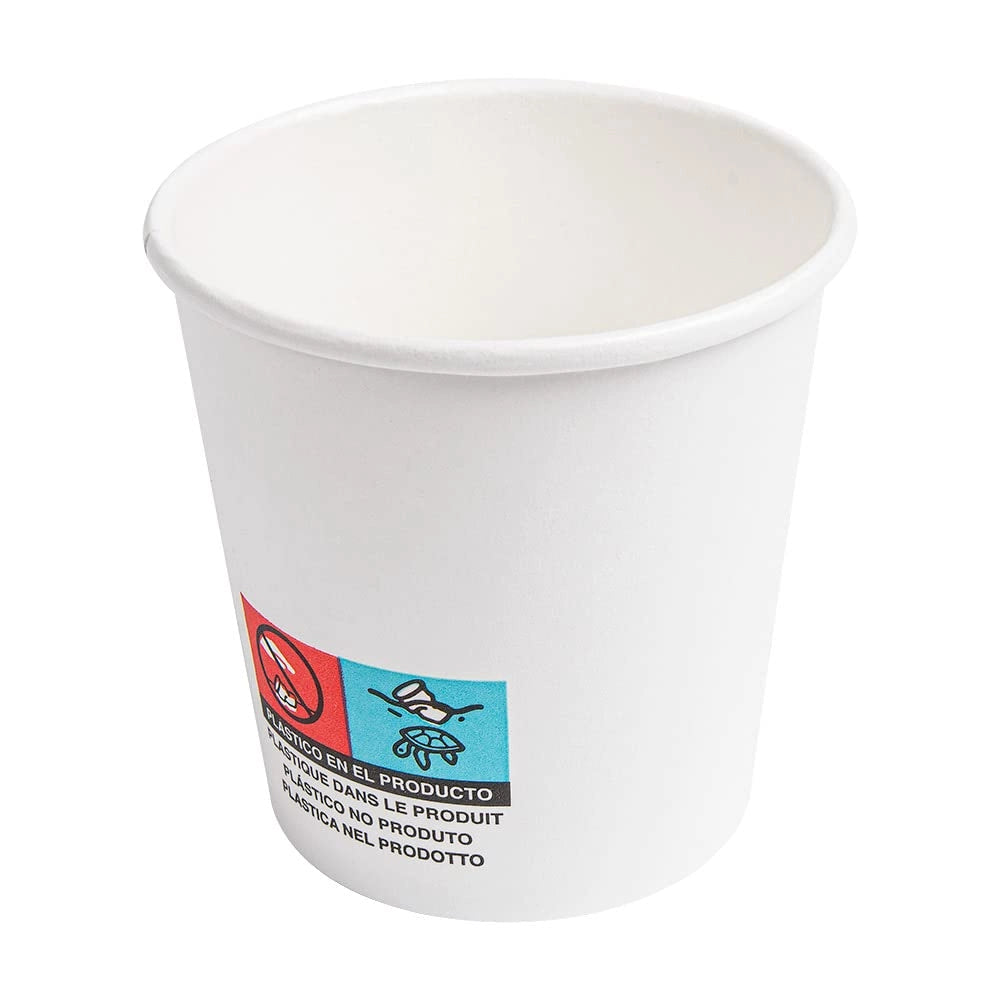 Bicchieri per bevande calde, confezione da 50 pezzi, capacità 120 ml, diametro 6,2/4,5 x 6 cm, colore bianco, confezionati in cartone