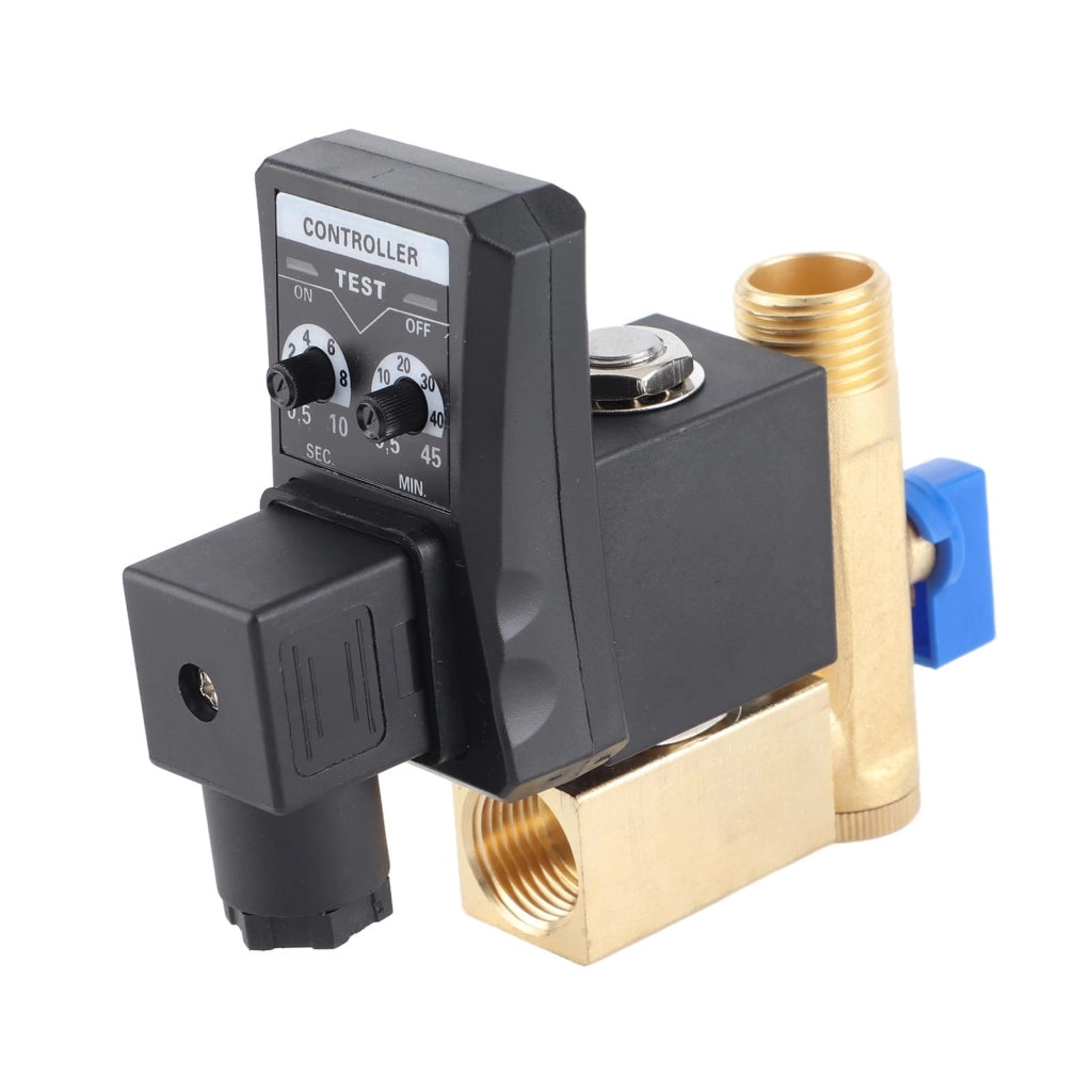 Valvola di scarico automatica elettronica a tempo G1/2 DN15, ottone, umidità serbatoio aria per compressore d'aria, gestione condensa (AC230V)