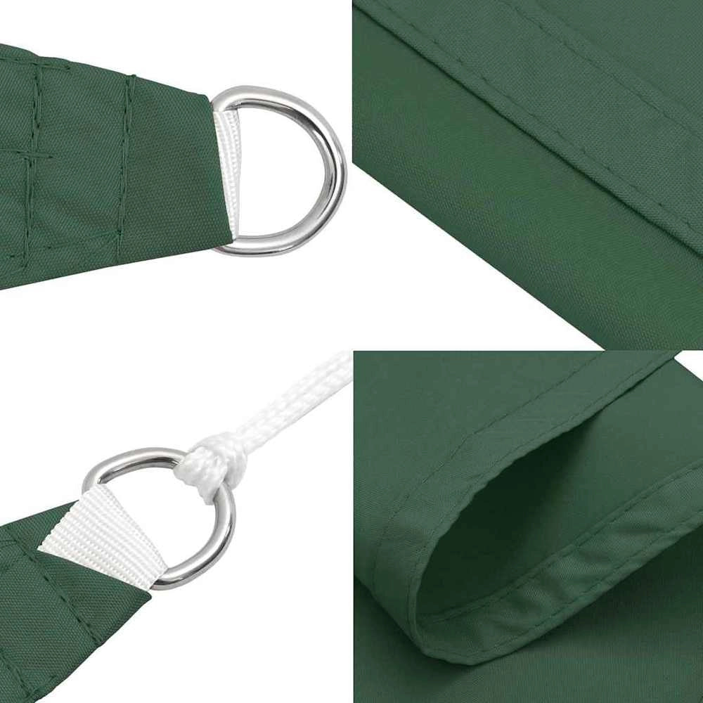 Parasole a Vela Oxford Rettangolare 3,5x5 m Verde Scuro