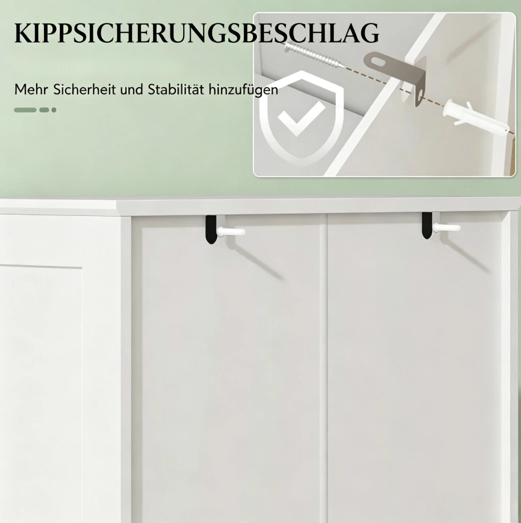 Credenza da cucina bianca con vetrina in acrilico, 60 × 40 × 162 cm