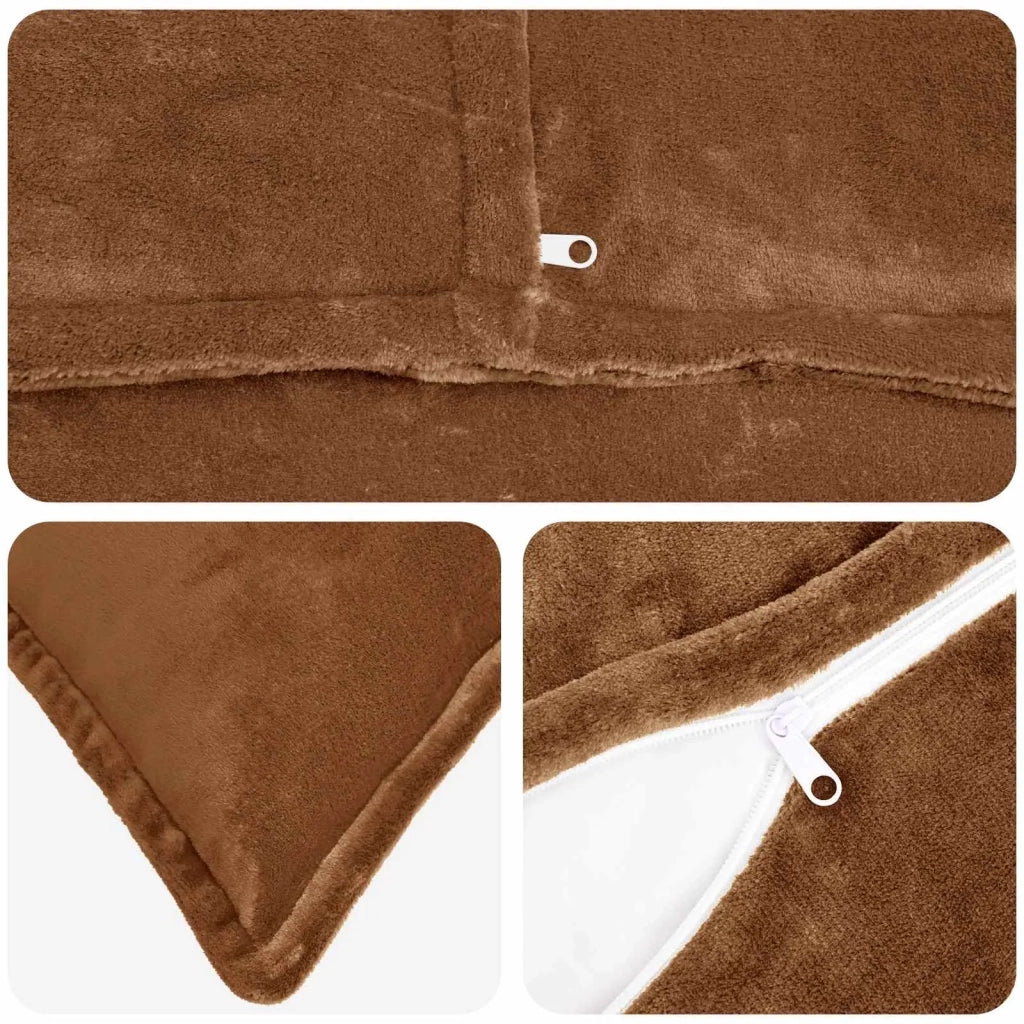 Federa 6 pz HOUTEN Marrone Chiaro 50 x 70 cm Flanella 919676