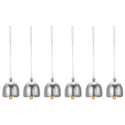 Set di 6 campanelli a vento in metallo, forma circolare, diametro 13 cm, per uso esterno