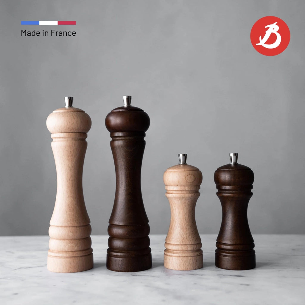 Macinino per pepe Java, scuro, 14 cm, in legno, manuale, con macinino in acciaio