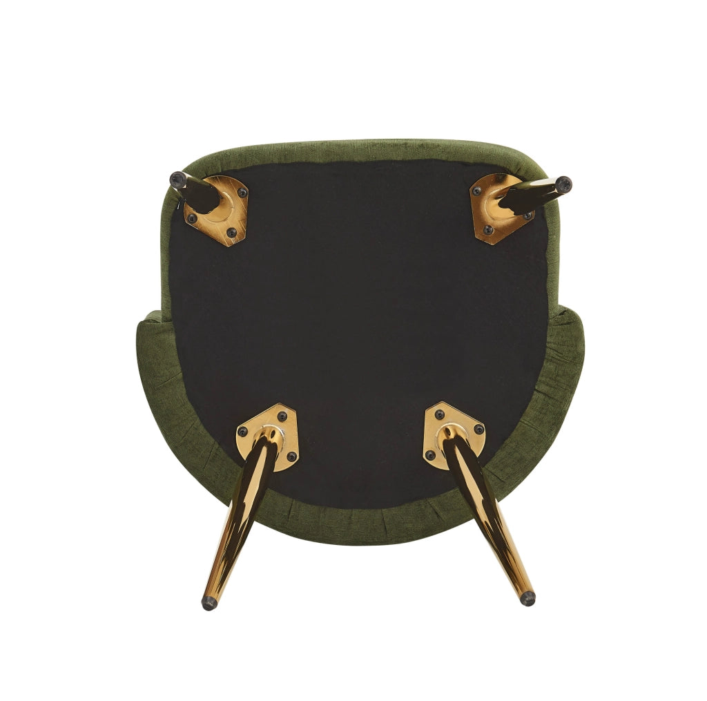Set 6 sedie da pranzo 58,5x62x78 cm verdi, poliestere e ferro dorato