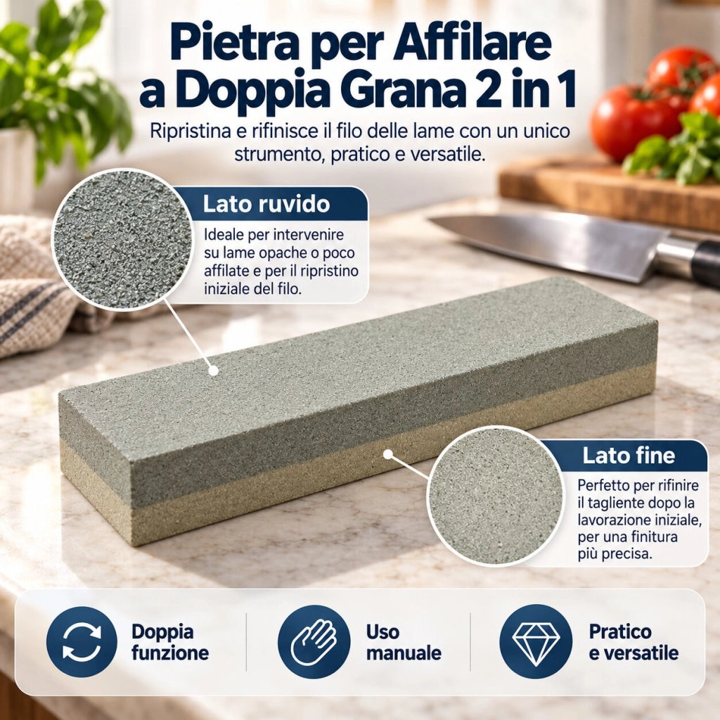 Pietra Affila Coltelli Doppia Grana 2 in 1 ad Acqua Forbici Asce 66855