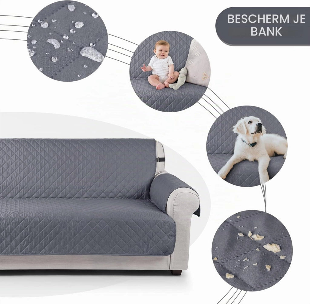 Copertura impermeabile per panchina a due posti, color grigio scuro, antiscivolo, con elastico