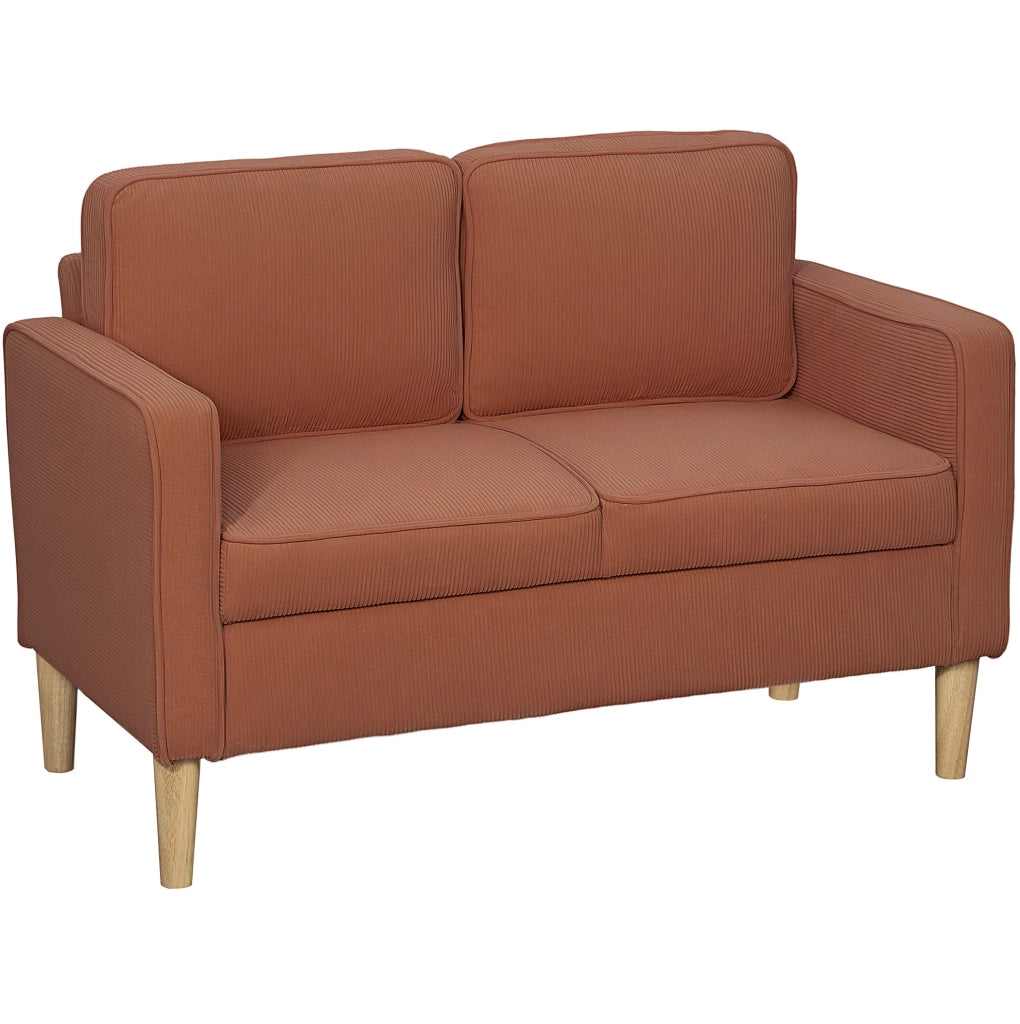 Divano 2 posti 117x63x79 cm con contenitore, piedi in legno e cuscini sfoderabili