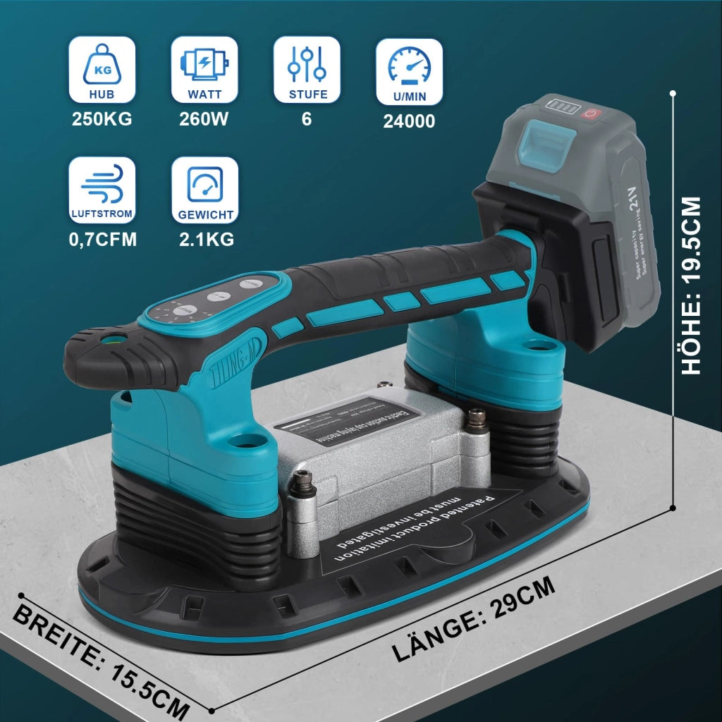 Vibrazione per piastrelle, 260W, 6 velocità, 24000 giri/min, ventosa per il sollevamento con capacità di 250 kg