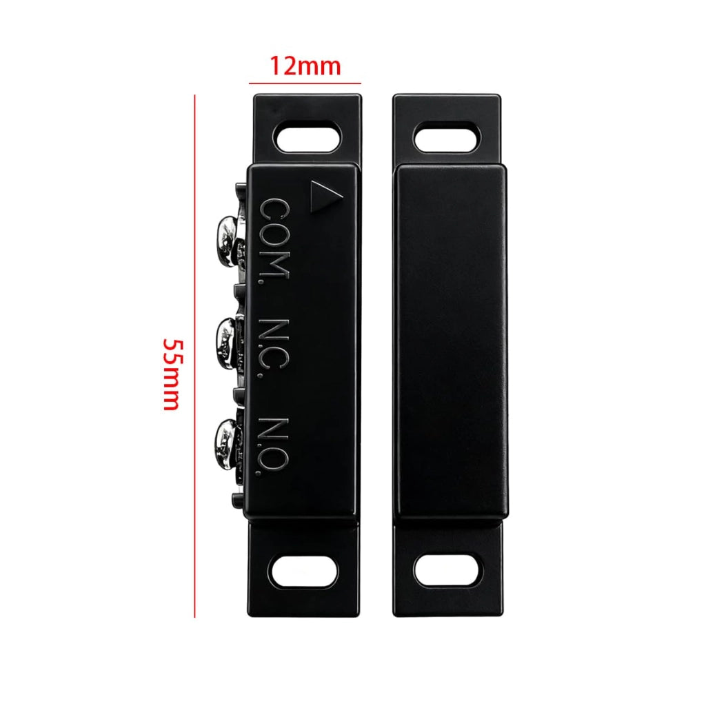 Interruttore magnetico per porte, a contatto normalmente aperto/chiuso, 12-100V, nero