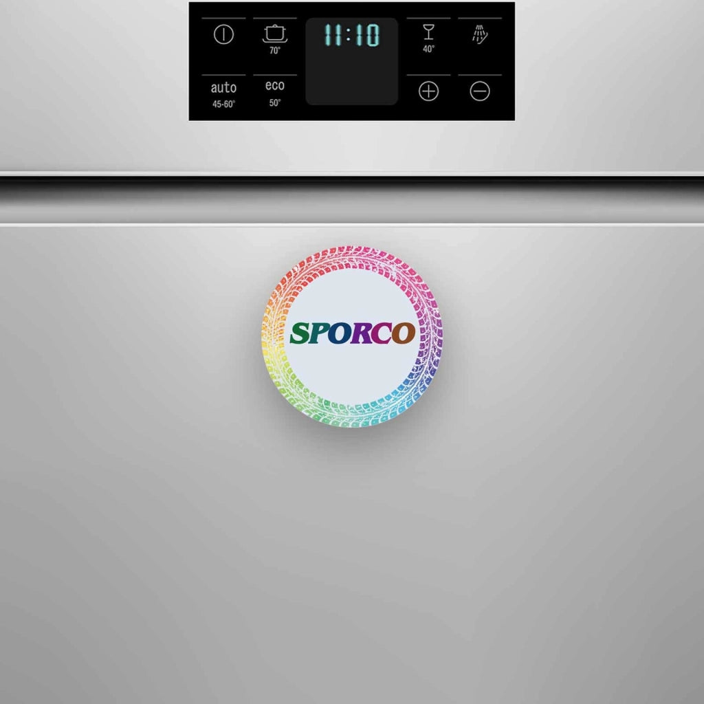 Set da 2 magneti per lavastoviglie, indicazione "pulito/sporco", forma rotonda, diametro 8,9 cm