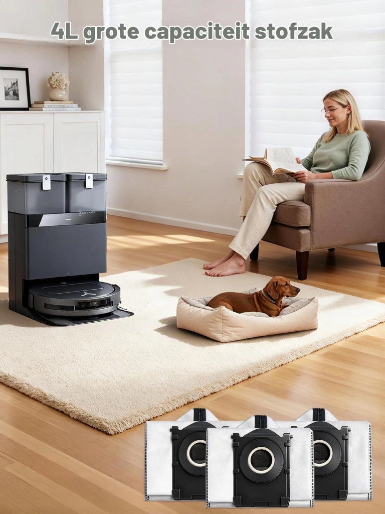 Sacchetti per aspirapolvere lavabili e riutilizzabili per Ecovacs Deebot T80 Omni/T50 Pro Omni (set da 3, 4 litri)