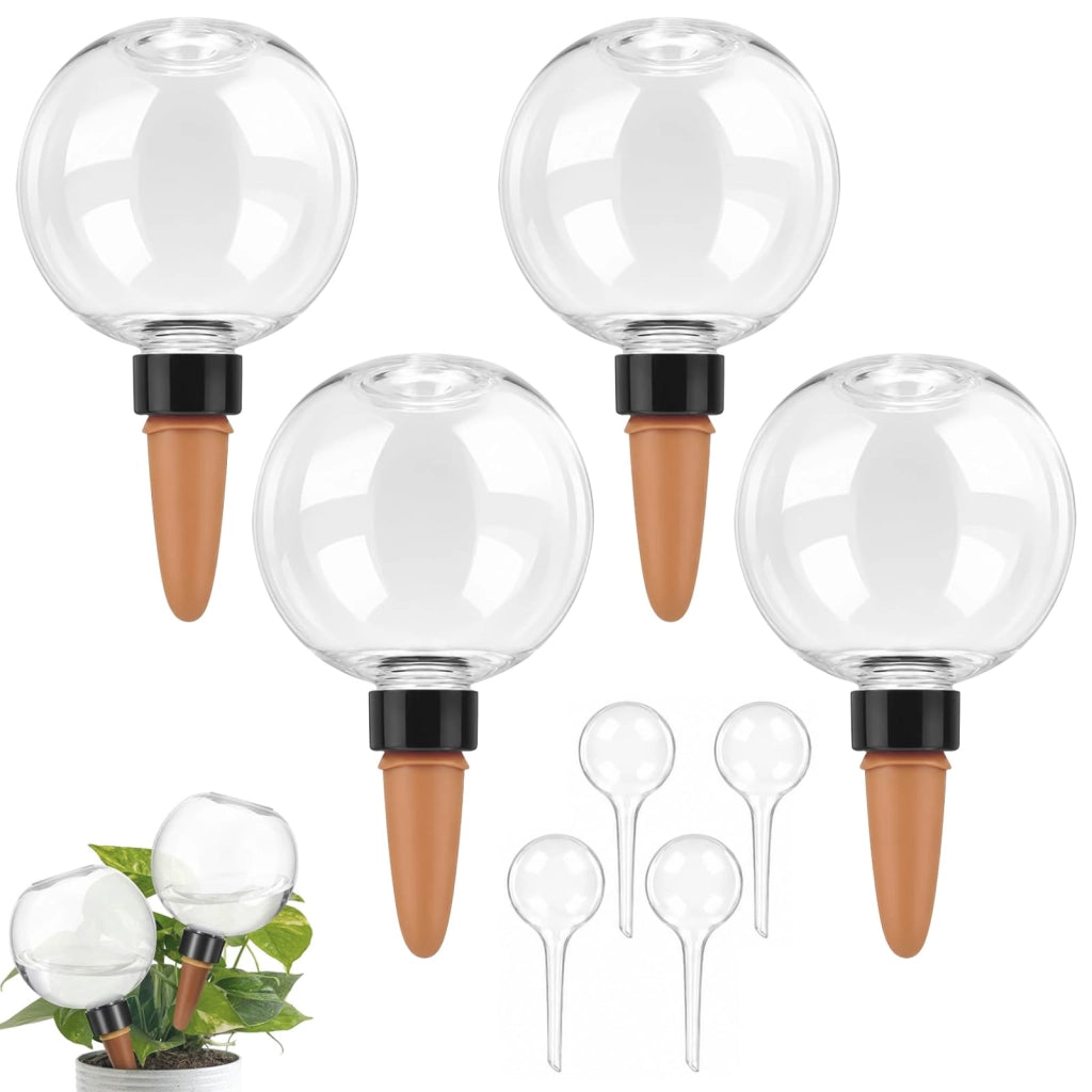 Set di 4 sfere per irrigazione, trasparenti, da 500 ml, per piante