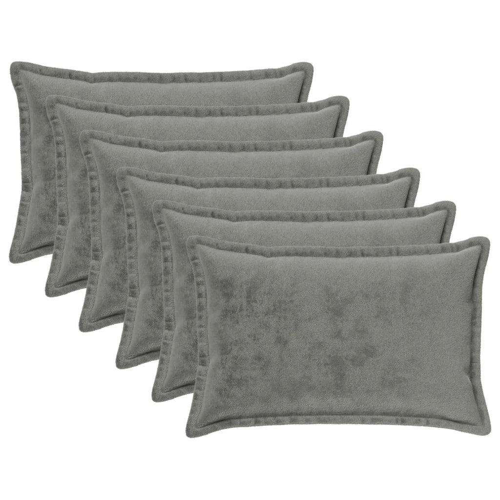 Federa 6 pz HOUTEN Grigio Scuro 30 x 50 cm Flanella 916304
