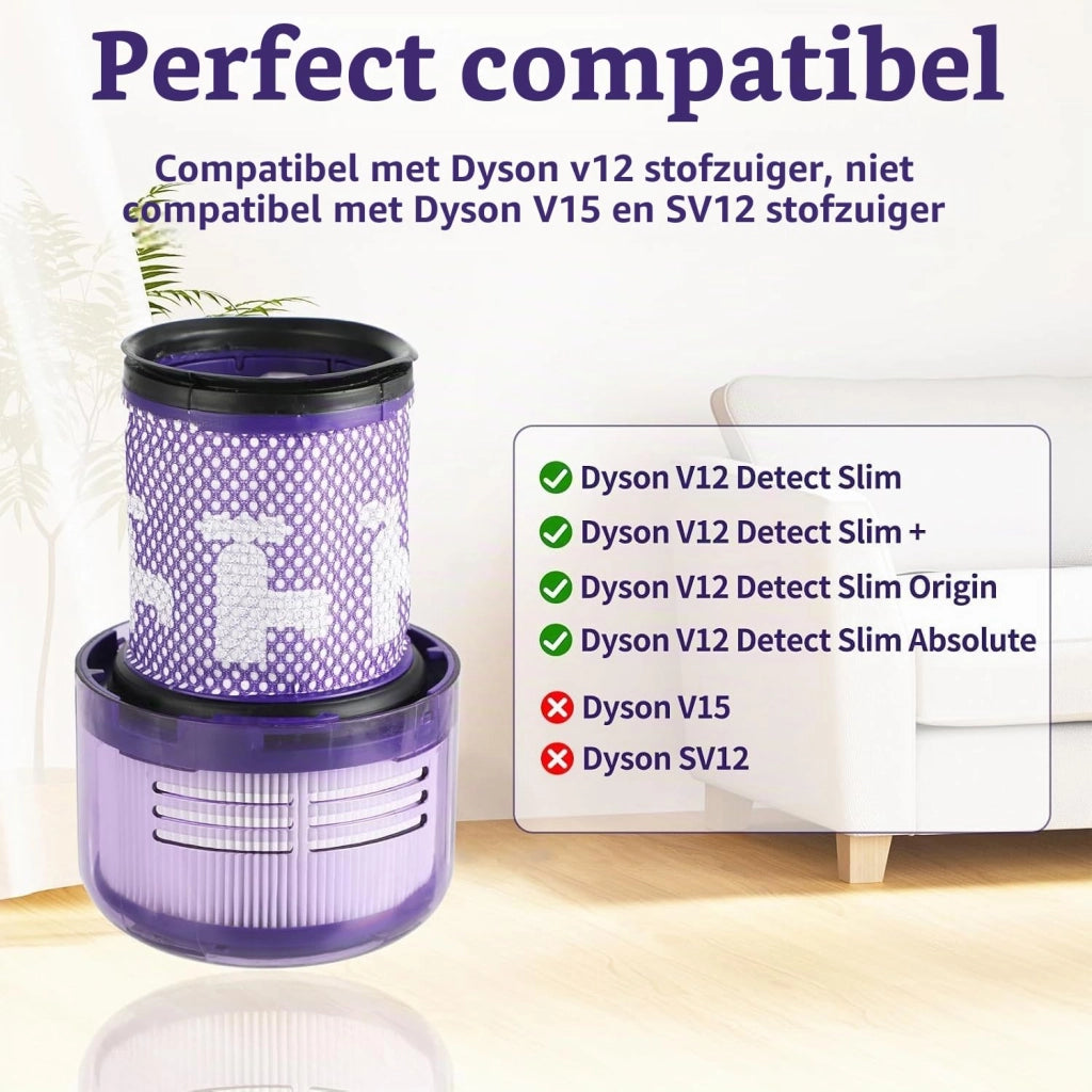 Set di 2 filtri HEPA lavabili per aspirapolvere Dyson V12 Detect Slim