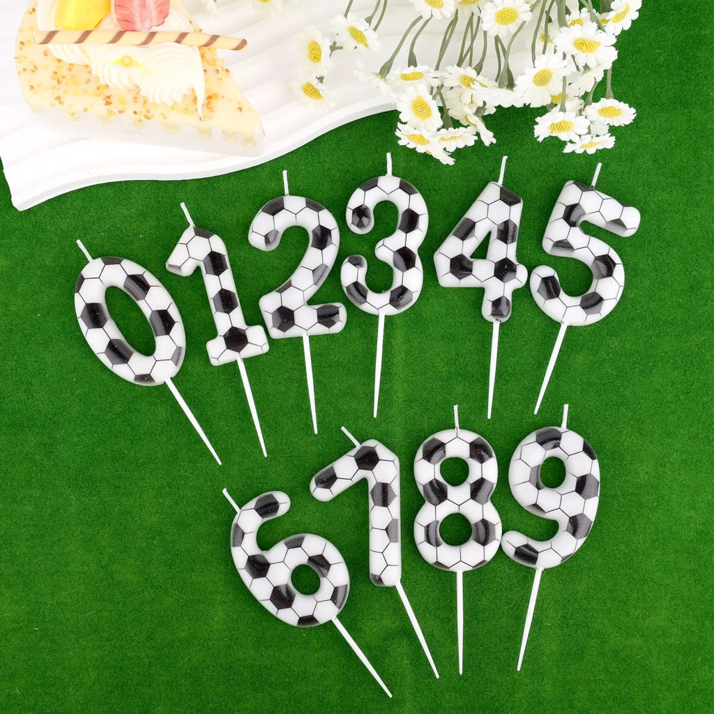 Candela a forma di numero 6, alta 11 cm, per torte a tema calcistico