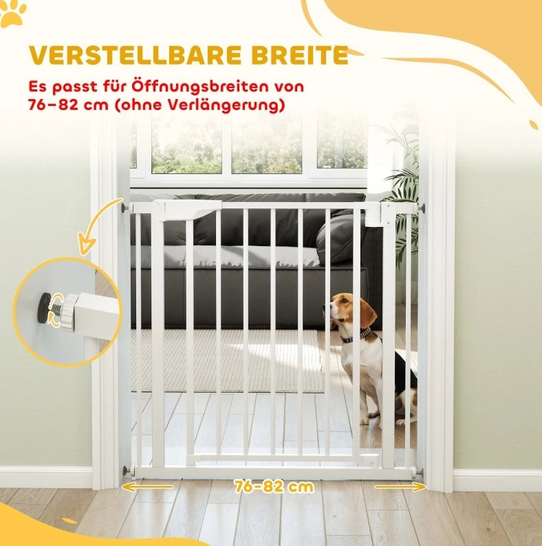 Cancello di sicurezza senza fori 76 cm bianco, chiusura automatica