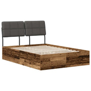 Letto matrimoniale con testiera Legno vecchio e grigio scuro 3440380