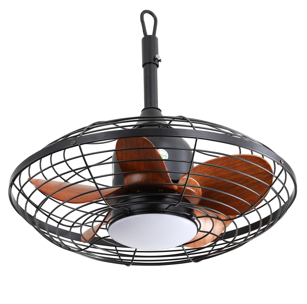 Ventilatore da soffitto da esterno 50 cm con LED 18 W e motore DC reversibile nero