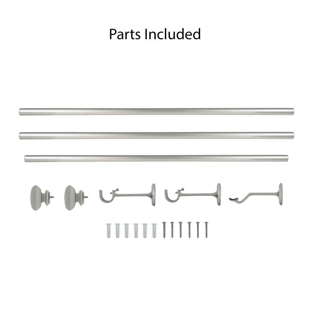 Set di aste per tende quadrate, da 36 a 72 pollici, in ottone
