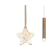 Stella natalizia trasparente con micro LED bianco caldo Ø20 × 6,5 cm
