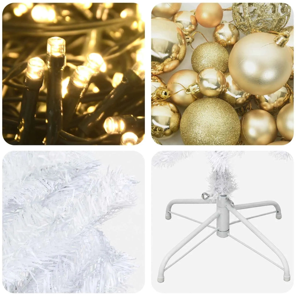 Albero di Natale Artificiale Slim con Palline 180 cm 300 LED 3461067