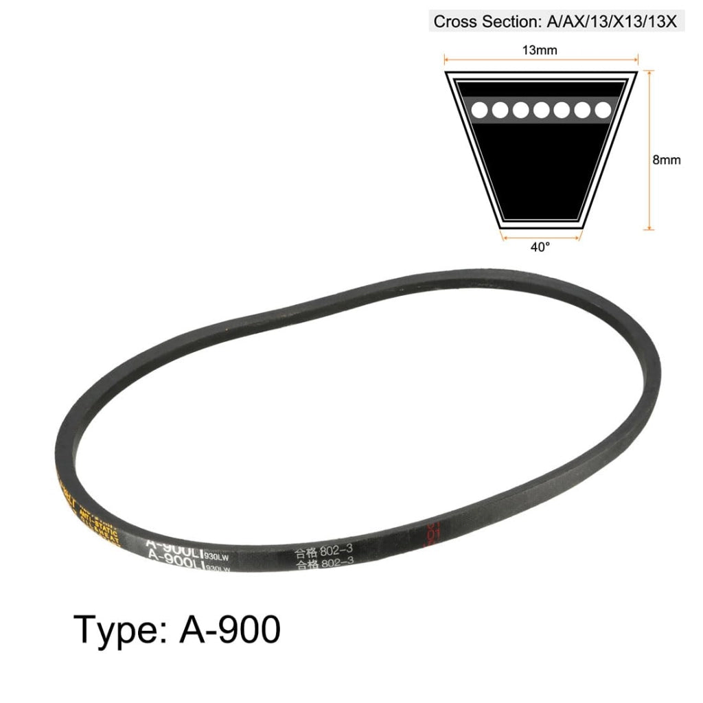 Cinghia a V, in gomma, 930 mm, nera, cinghia di trasmissione